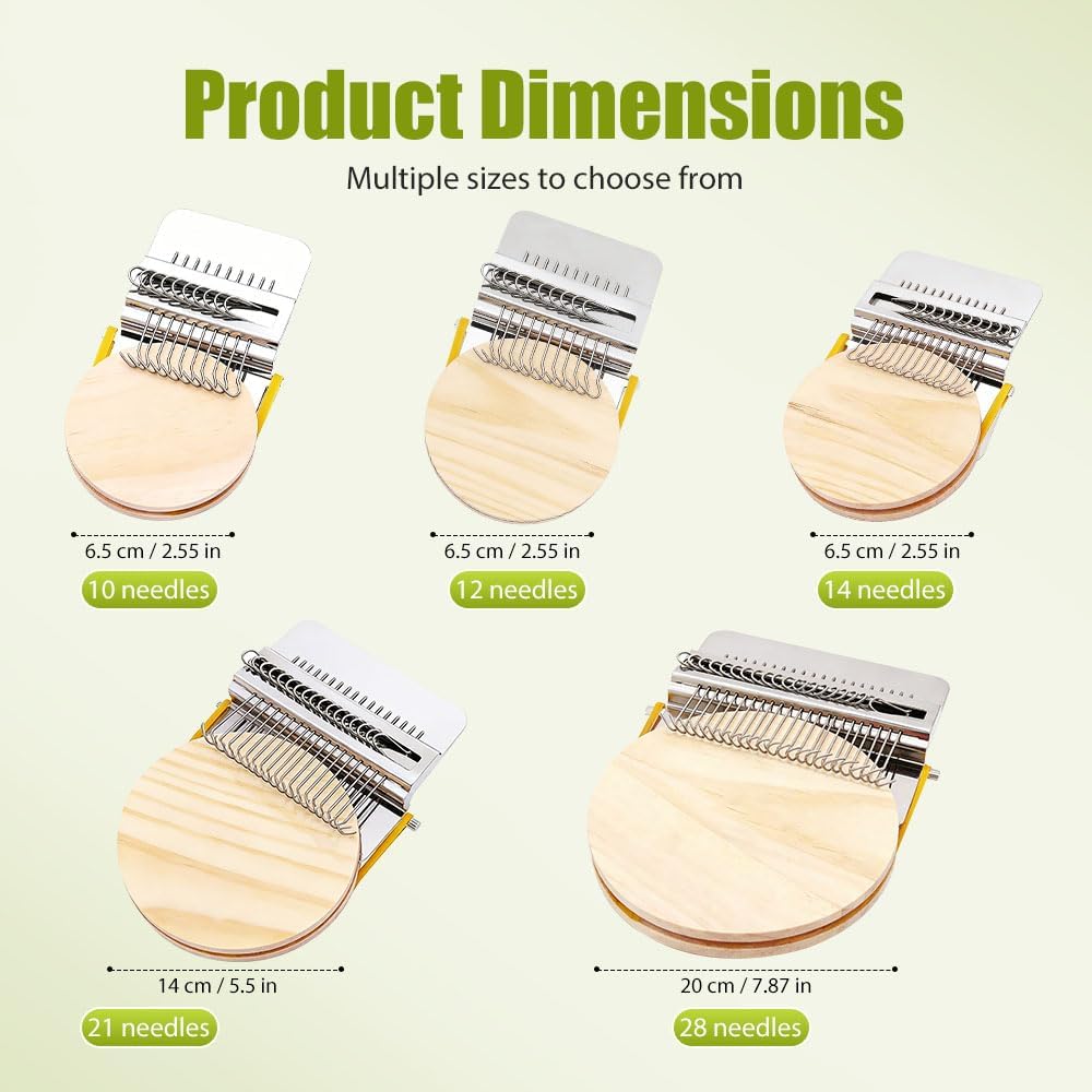 Strickflicken-Set, 2026 Upgrade Kleines Webwerkzeug vom Webstuhl-Typ, Patchwork-Webwerkzeug-Set zum schnellen Nähen und Reparieren, Näh-Bastelbedarf (10 Haken)