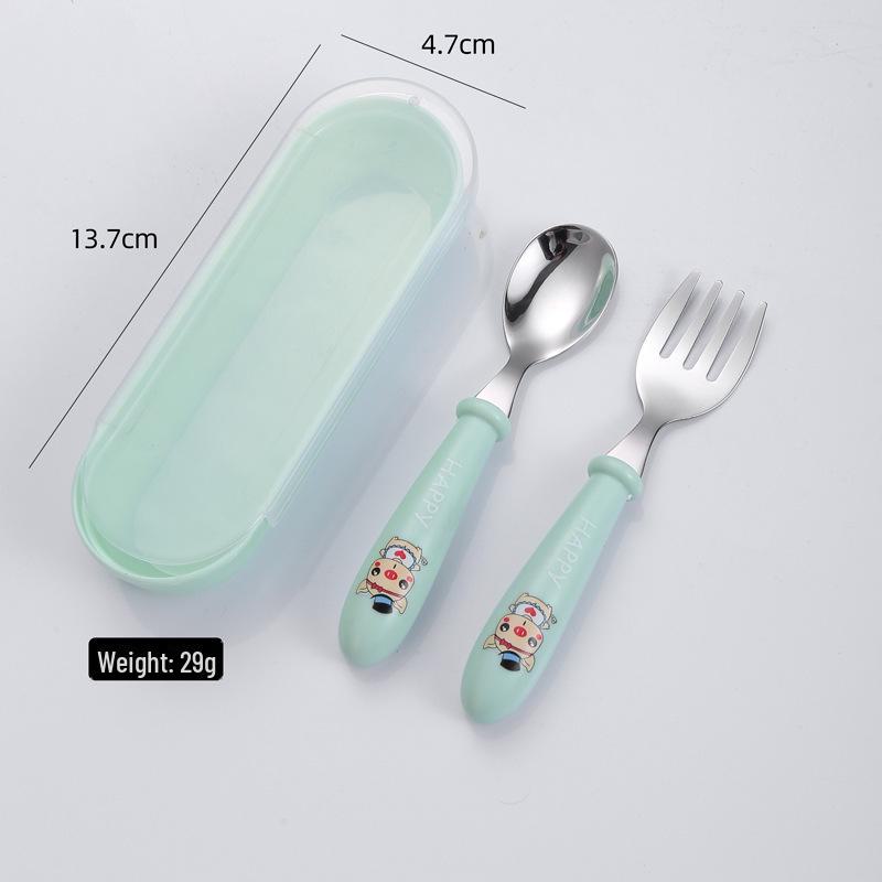 Children's Cartoon Tableware Set: Stainless Steel Spoon & Fork Combo
