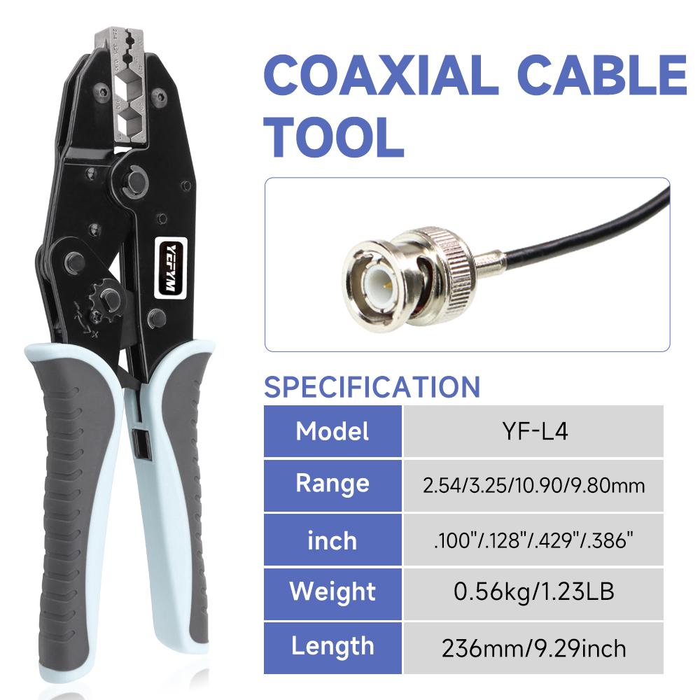 Coaxial Wire Cable Hexagonal Terminal Crimping Pliers Hand Operated High Carbon Steel Optical Brazing BNC Surveillance Video YF-L4