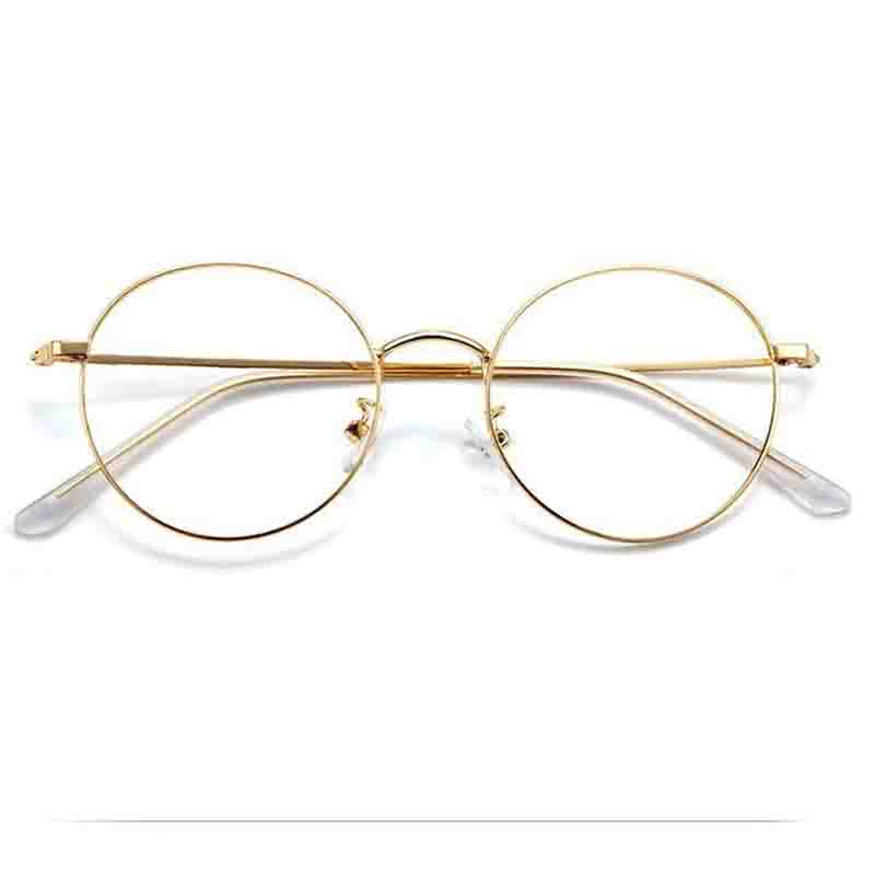 Metal Round Frame Glasses WomanMen Anti Blue Light Glasses Gold Optical Eyeglasses Frame Computer Glasses Transparent Clear Lens