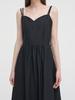ETMON Slip Pintuck Double Strap Dress Black