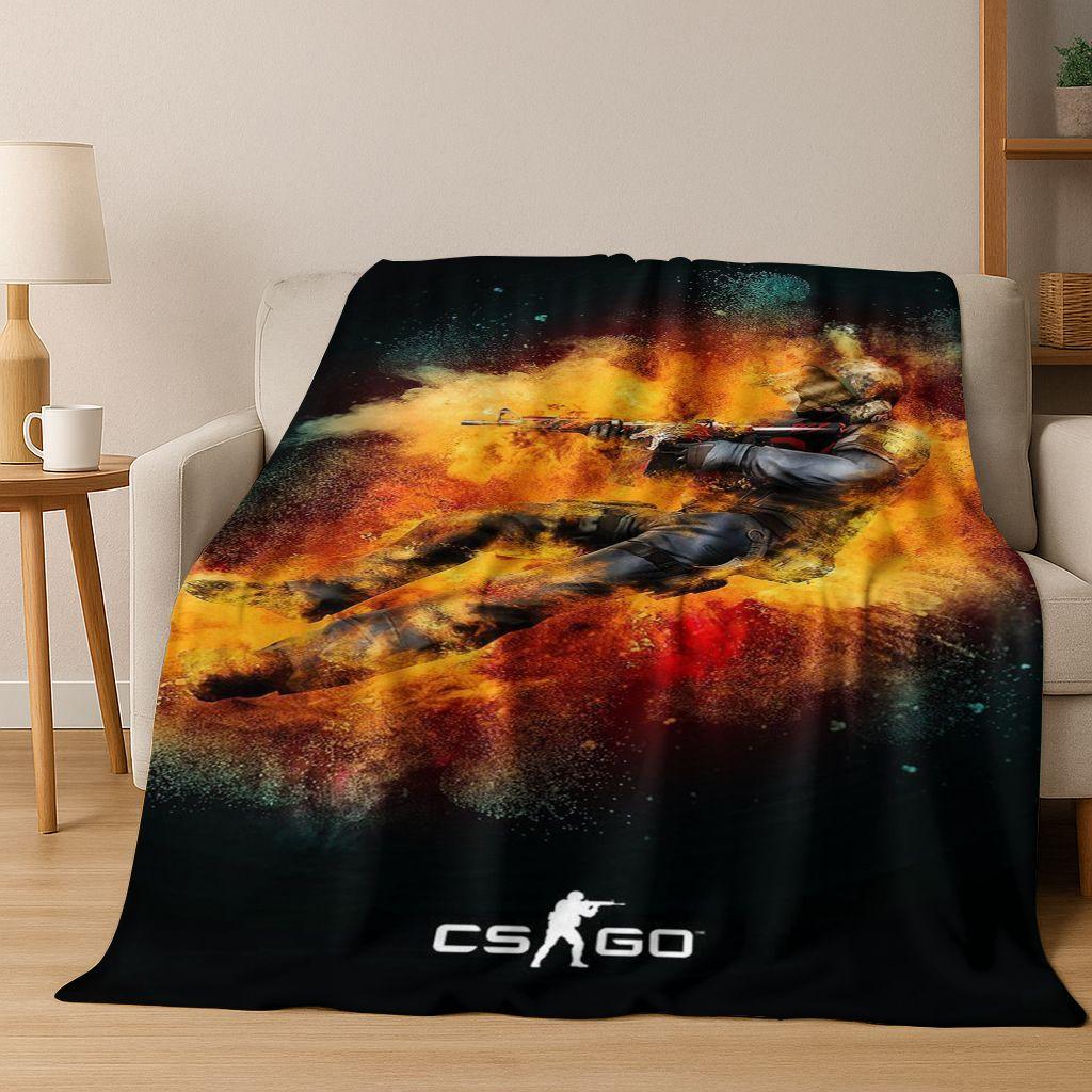 26 Style CS GO Game Counter Strike Gamer Flannel Blanket,Warm and Cozy Soft Throw Blanket for Home Bedroom Bed Sofa Cover Gift