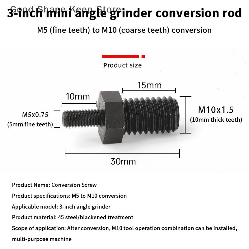 3-Inch Multi-functional Hand Electric Drill Conversion Rod M5 to M10/M14 to M10 Angle Grinder Conversion Tool