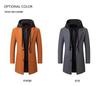 Korean-Style Men's Wool Blend Mid-Length Coat with Removable Hood