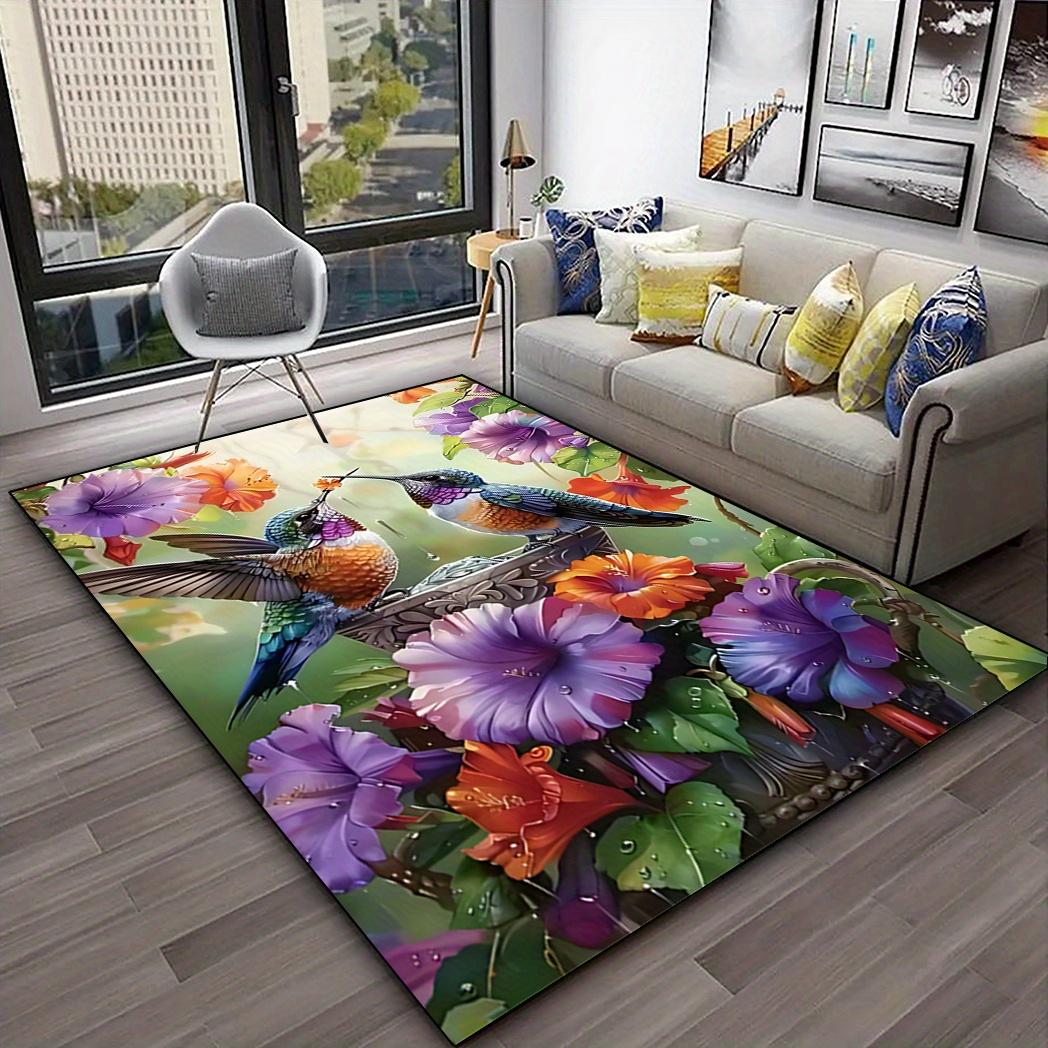 Hummingbird Dance Pattern Carpet, Suitable for Living Room/bedroom/terrace/garden, Patio Decoration, Outdoor Decoration