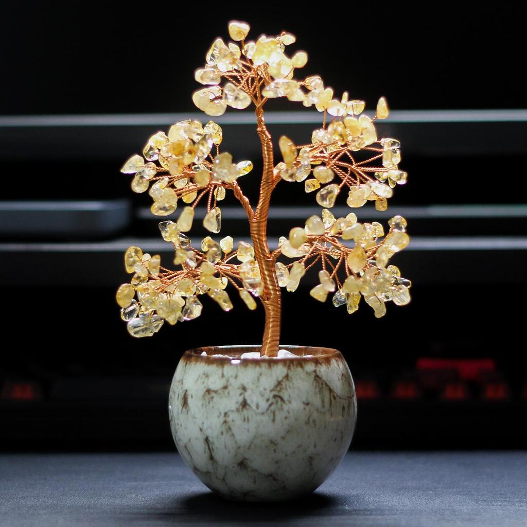 Citrine Crystal Tree Ornament - Home & Office Decoration Gift