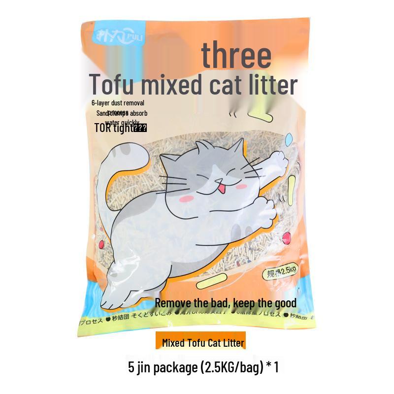 Puliliao Tofu & Bentonite Cat Litter: Deodorizing, Clumping, Flushable, Sand-Saving.