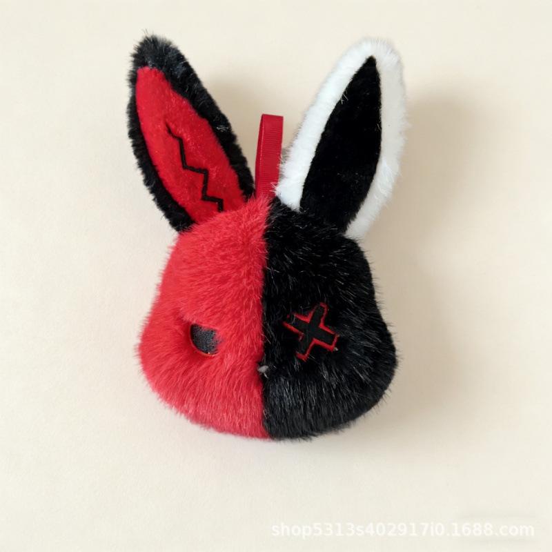 New Halloween Dark Style Rabbit Plush Pendant Easter Bunny Keychain Ornament