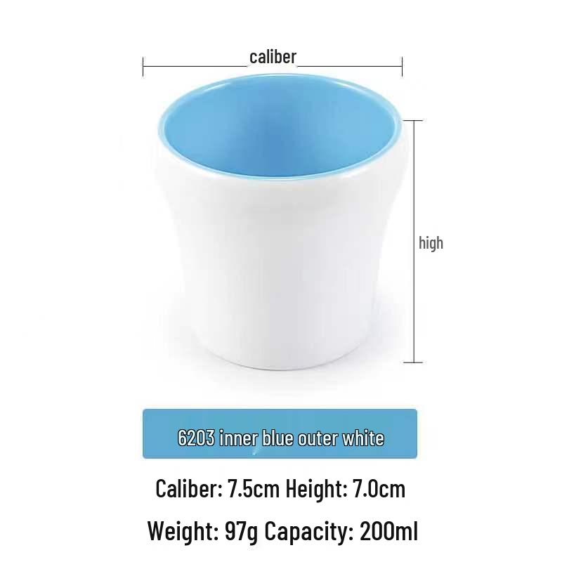 Dual-Color Melamine Tea Cup - Porcelain-Like Plastic Cup for Restaurants, Hot Pots, and Cafeterias
