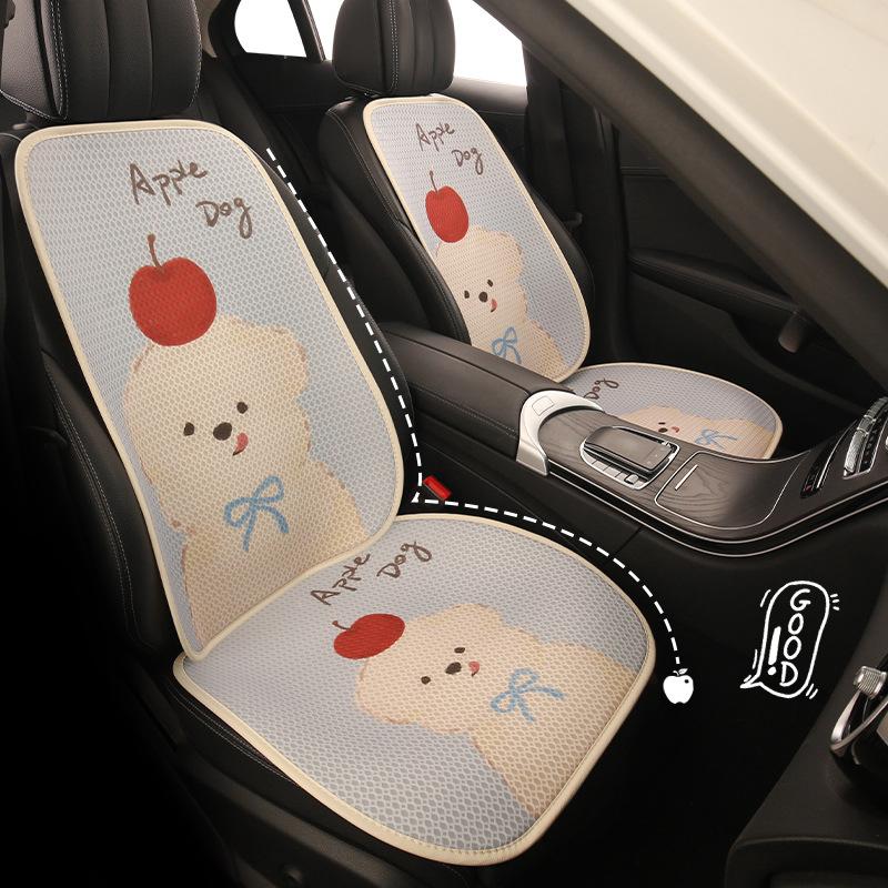 Cute Apple Dog Cartoon Women's Car Seat Cushion Universal Four Seasons Breathable Comfortable Seat Covers