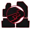 Velour Floor Mats with Red Edge For: Citroen C5 II X7 Liftback, Sedan, Station Wagon, Tourer (2008-2017)