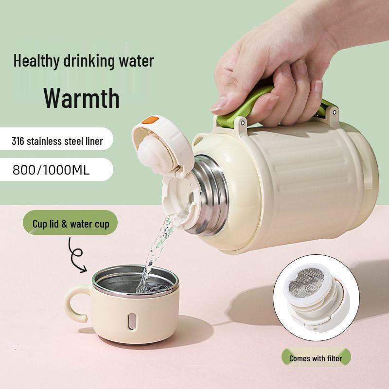 Large Capacity Insulated Thermos Flask – Portable Water Cup for Students, Men & Women
