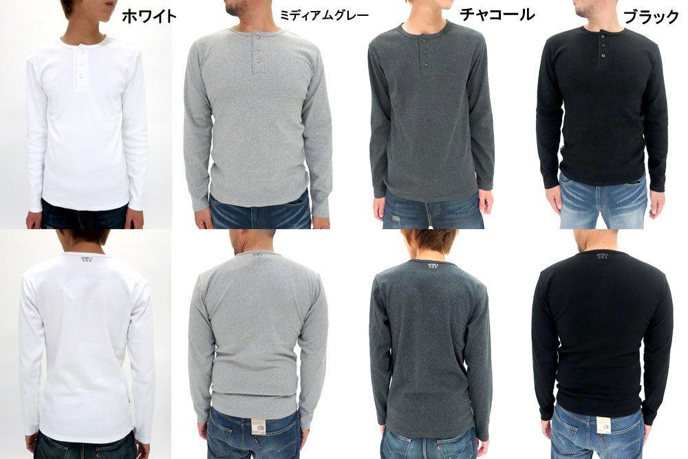 Avirex Langarm Henley Uni Größe Schwarz Herren T-Shirt, Farbe, Gerippt, S,