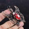 Kingman Red Mohave Copper Turquoise Pendant Copper Wire Wrapped Pendant Handmade Jewelry Butterfly Pendant Gemstone Jewelry Gifts for Mother