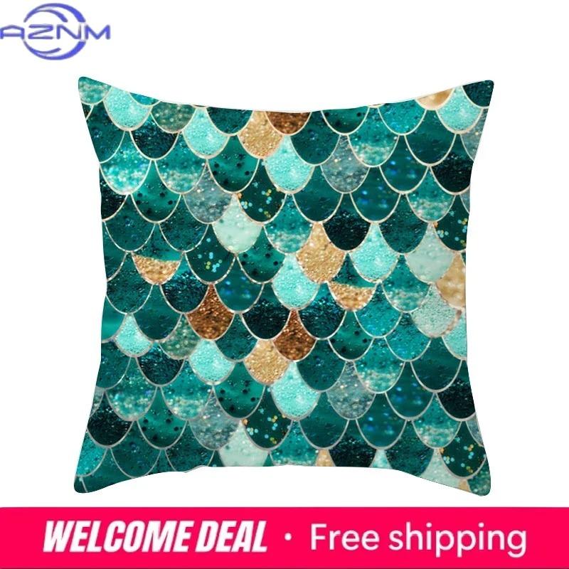 Decorative Sofa Pillowcase Throw Green Collection Cushion Cover Eye Geometric Abstract