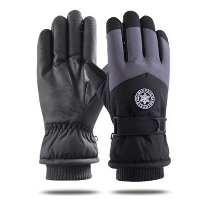 Ski Gloves Men's and Women's Autumn and Winter Windproof Waterproof Outdoor Riding Motorcycle Piled Thickened Warm Finger Gloves