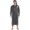 suitable for Men's Henley Sleep Shirt Nightgown Striped Big&Tall Long Sleeve Nightshirt with Night Hat-jcv