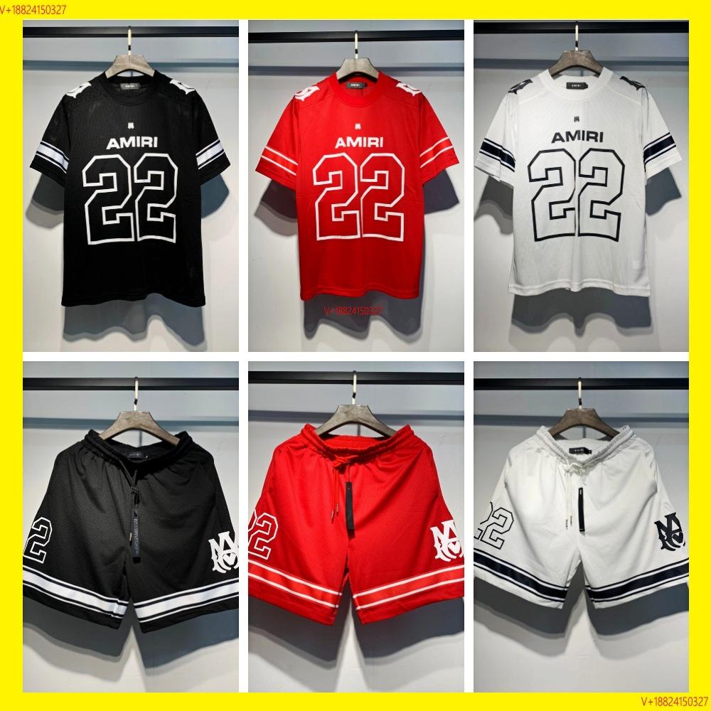 New Short Sleeve T Shirt numbers22No. 10 Jersey Football Uniform Mesh Sports Casual Shorts Couple Set