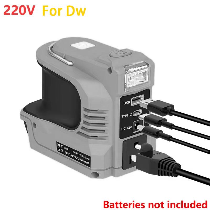 Wechselrichter Konverter 180W Power Inverter Für Dewalt Für Makita/Bosch/Milwaukee 18V Akku Mit LED-Licht Inverter Stromstation