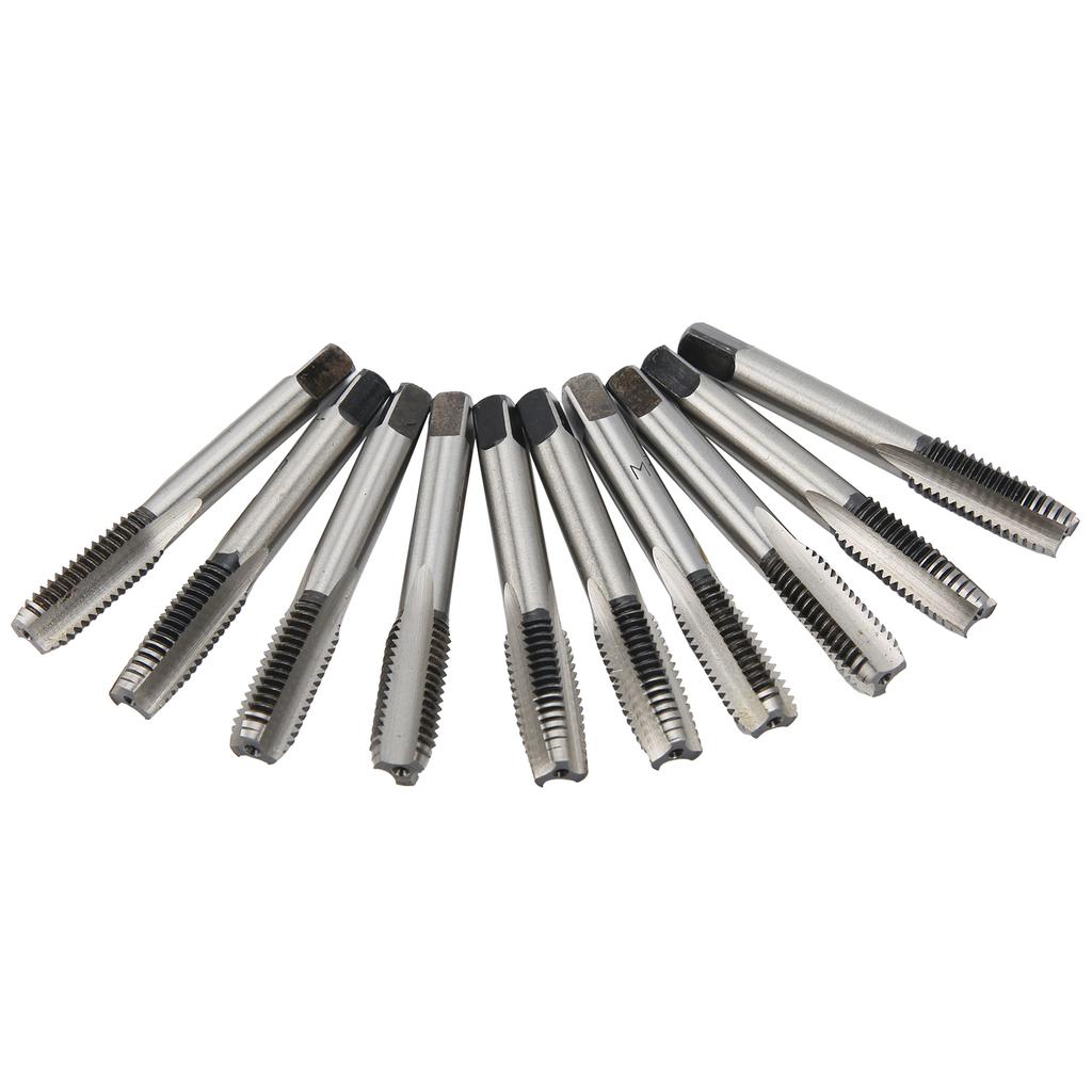 10pcs Metric Taps M10 Thread Carbon Steel Straight Flute First Hand Taper Plug Tap High Rigidity