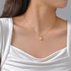 Earrings Stainless Steel Oval White Zircon Stud Earrings Gold Ladies Fashion Earrings, Necklace