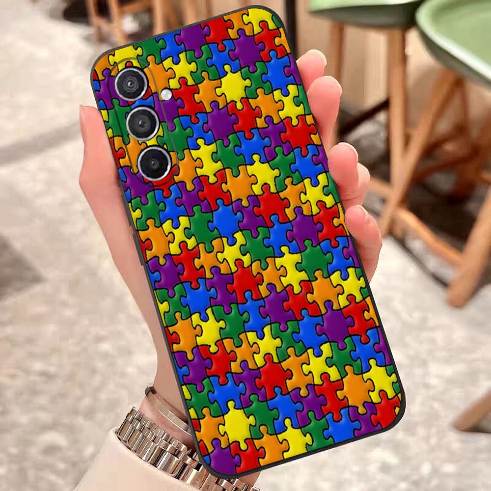 Autism Support Puzzle Phone Case For Samsung S26 S25 Edge S24 S23 S22 S21 S20 Ultra Plus Fe Galaxy Silicon Cover