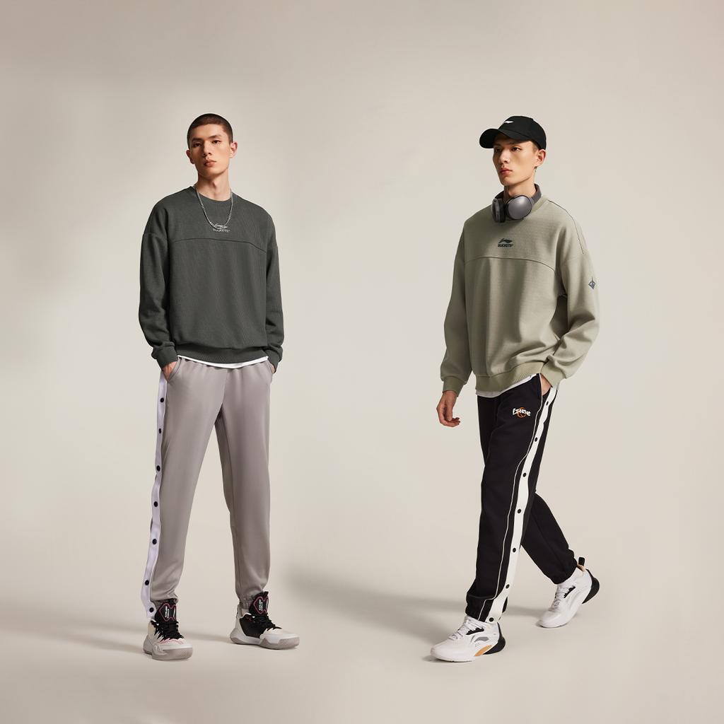 Li Ning JB Series Loose Fit Round Neck Letter Logo Sweatshirt Men sweatshirt AWDV545-2