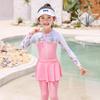 2026 Customizable Girls' Long Sleeve Sun Protection Swimsuit for Surfing & Rafting