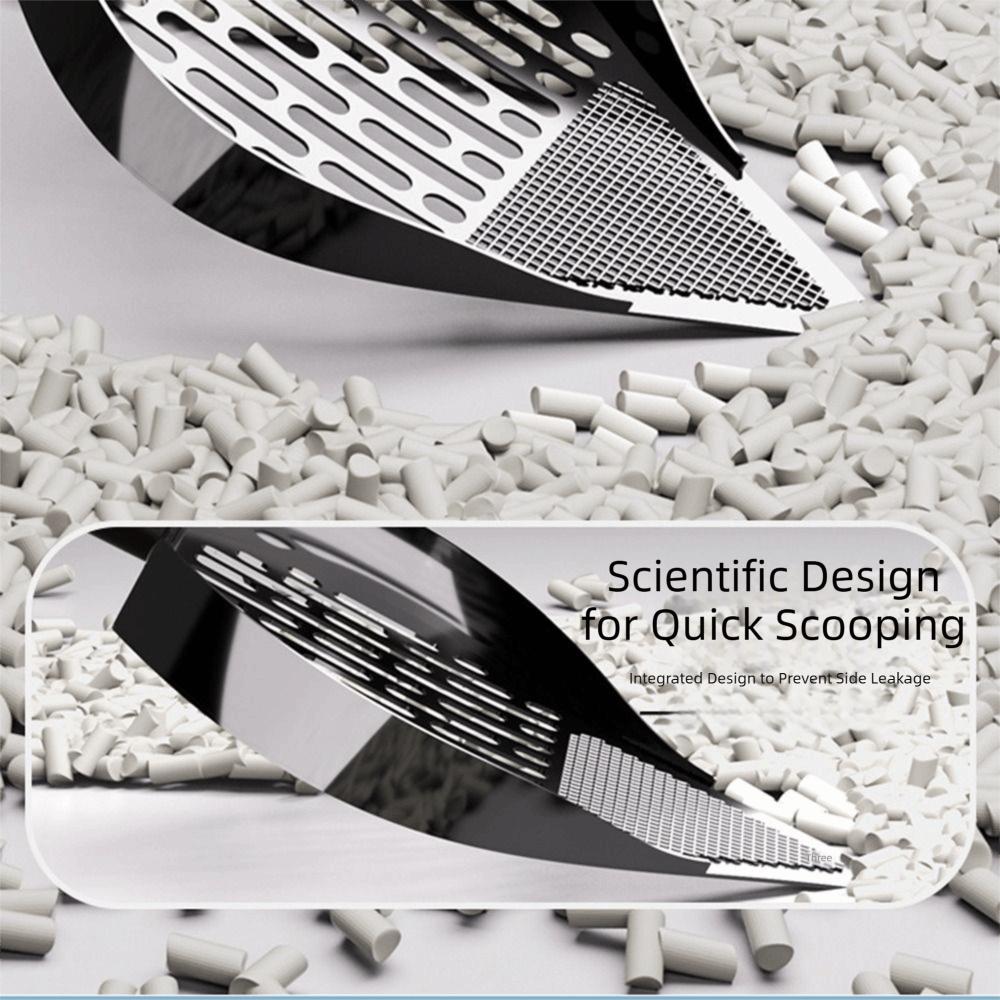 Double Sifting Pet Waste Shovel Stainless Steel Waste Removal Sifting Tool Cleaning Tool