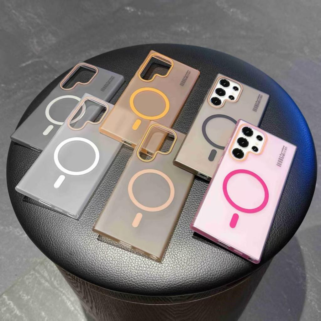 Frosted Transparent Suitable for Samsung S25 Ultra Mobile Phone Case A56 Magnetic S24 Full Inclusive Protective Case S23plus Hard