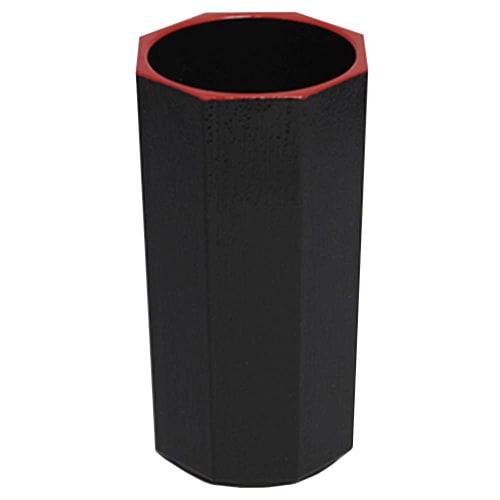 

ABS Octagonal Wood Grain Chopstick Holder, Black and Red, Large, 7-392-18