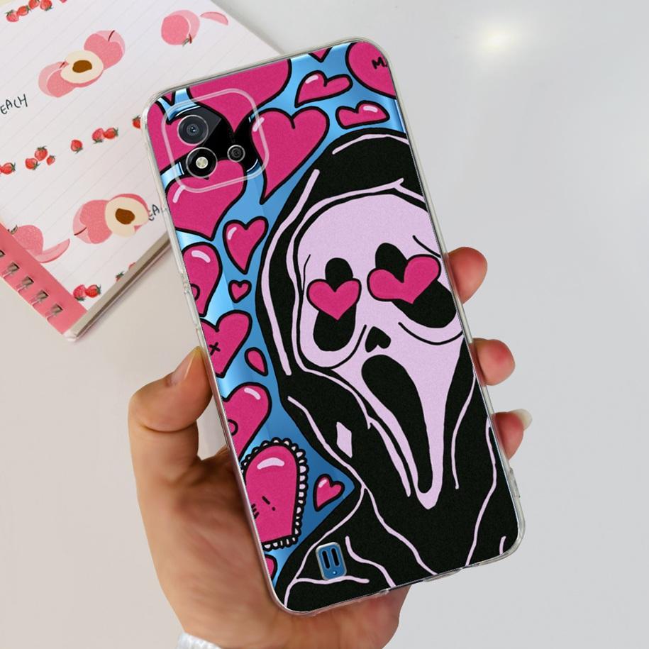 For Cover Realme C11 2021 Case Fashion Marble Love Heart Silicone Soft TPU Phone Back Cover For Realme C11 RMX2185 C20 C20A Capa