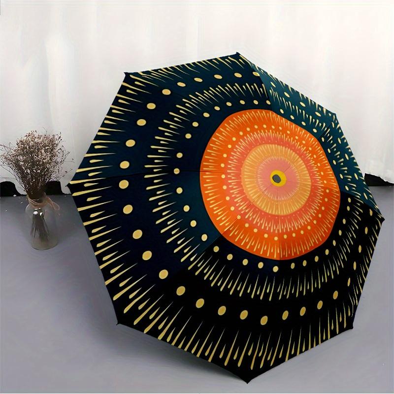1pc Mandala Pattern Automatic Umbrella - 8-Rib Foldable Design, Outdoor Adventures, and Family Celebrations Y250829088