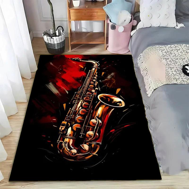 Abstract Art Musical Instruments Rug Print Floor Mat Carpet for Living Room Bedroom Large Soft Carpet Home Children's Room Mat