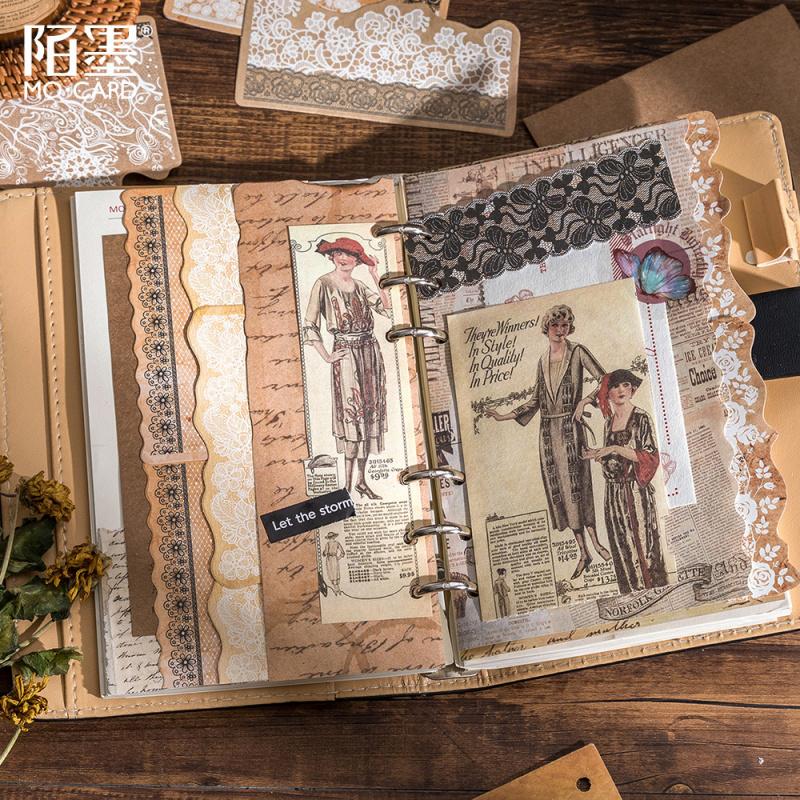 20 Sheets Irregular Lace Decorative Material Paper Vintage Scrapbooking Junk Journal DIY Craft Background Paper