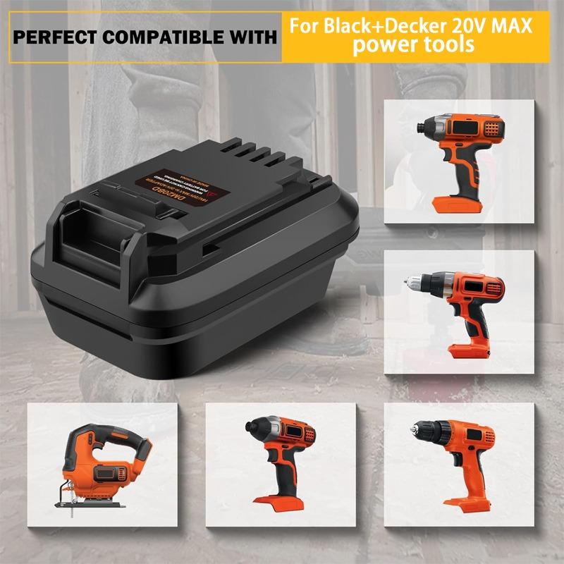 NEW Portable Battery Adapter For DeWalt/Milwaukee 18V/20V Li-ion Battery to for Black and Decker 20V Cordless Power Tools Use