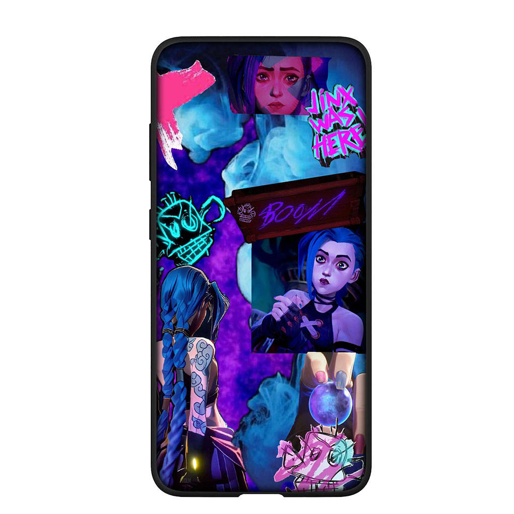 

для iPhone 16 15 Xiaomi Redmi Note 13 12 11 Pro Max X 9 14 Plus XR Samsung Galaxy A15 S24 S23 Huawei OPPO чехол Jinx Game Vi Arcanes аниме чехол для телефона for iPhone 14 Pro Max аэро
