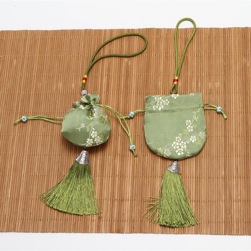 Plum Blossom Embroidered Hanfu Sachet Bag - Dragon Boat Festival Portable Sachet with Hanging Rope