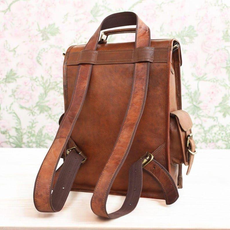 Leather Backpack Gift for Him Her, Leather Laptop Bag, Backpack, Messenger Crossbody, Groomsmen Gift, Teacher Giftc