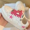 Dopamin-Board-Schuhe Damen Koreanische Version ins Kontrastfarbe Plateau Nischendesign rosa Sternschuhe vielseitige lässige weiße Schuhe