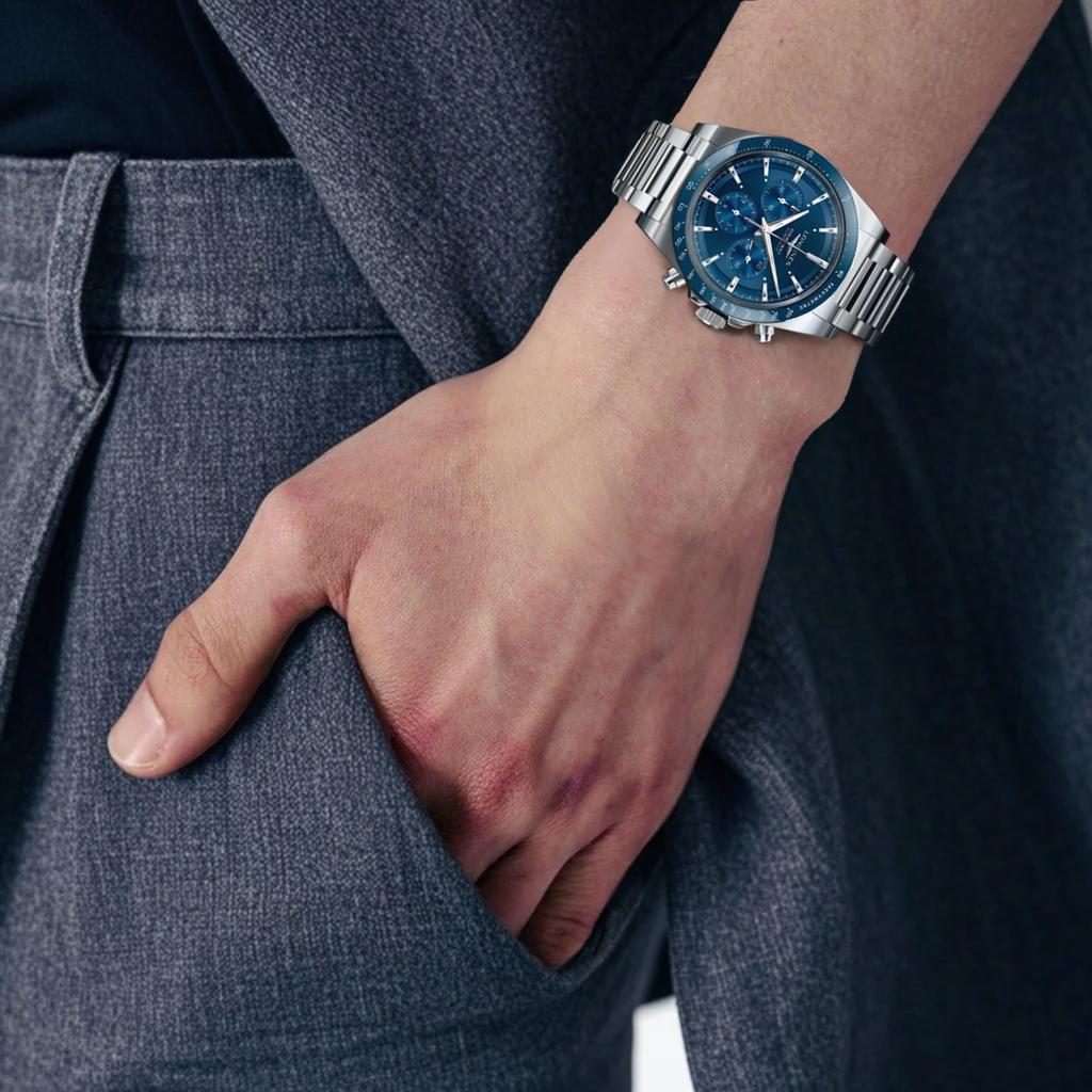 LONGINES Concas series automatic mechanical movement 100 meters waterproof men's watch Swiss watch 42mm blue dial stainless steel strap L3.835.4.92.6