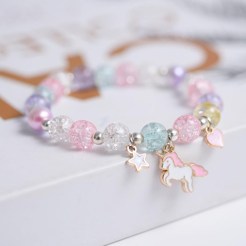 Koreanischer Stil Kleiner Wal Popcorn Kristall Perlenarmband für Damen und Studenten white