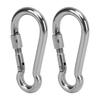 2pcs Stainless Steel Locking Clip Outdoor Camping Locking Buckle for Hiking Hammock Dog Leash Harness