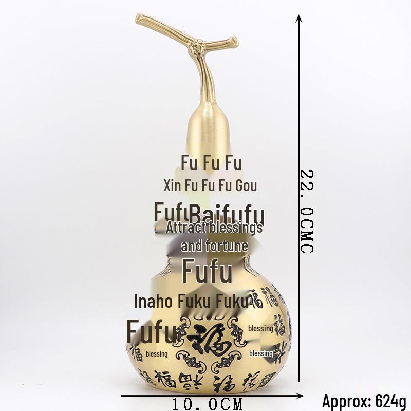 Brass Hundred Blessings Gourd: Copper Ornament for Home or Office Decor