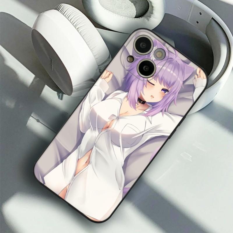 Nekomata Okayu HOLOLIVE Phone Case FOR IPhone 14 13 11 12 Pro 8 7 Plus X 13 Pro MAX XR XS MINI SE 2020 Black Covers