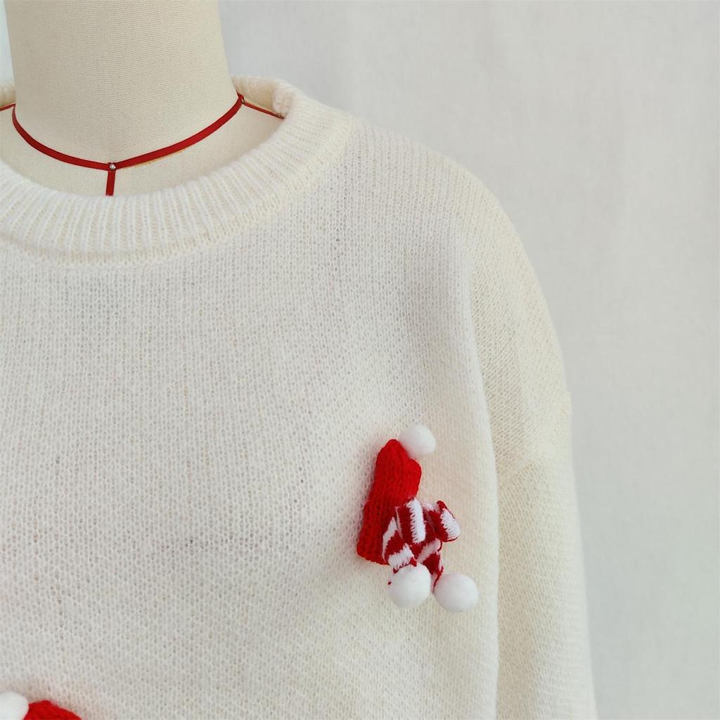 Herbst/Winter Patchwork Strickoberteil mit Schleife - Lässiger Stil für Damen zu Weihnachten & Neujahr.