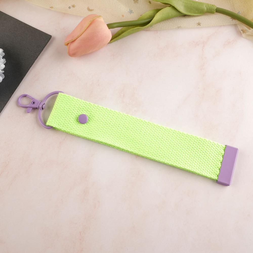 Simple Ribbon Rope Keychain Versatile DIY Canva Strap Keychain Lanyard  Name Embroidered