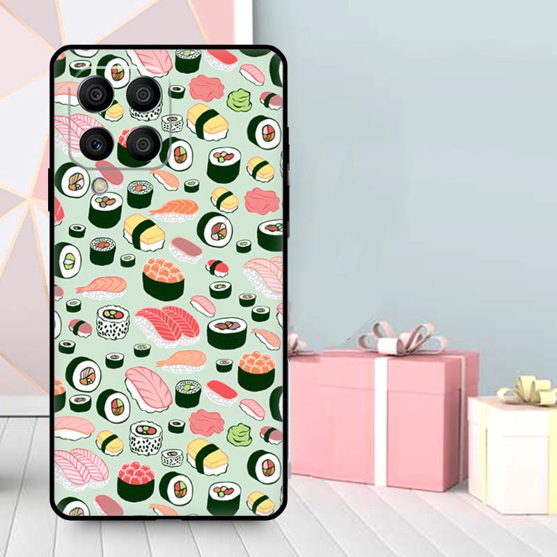 Kawaii Sushi Pattern Case For Samsung Galaxy M35 M56 M12 M06 M32 M52 M55 M15 M11 M13 M14 M16 M36 M31 M53 M34 M54
