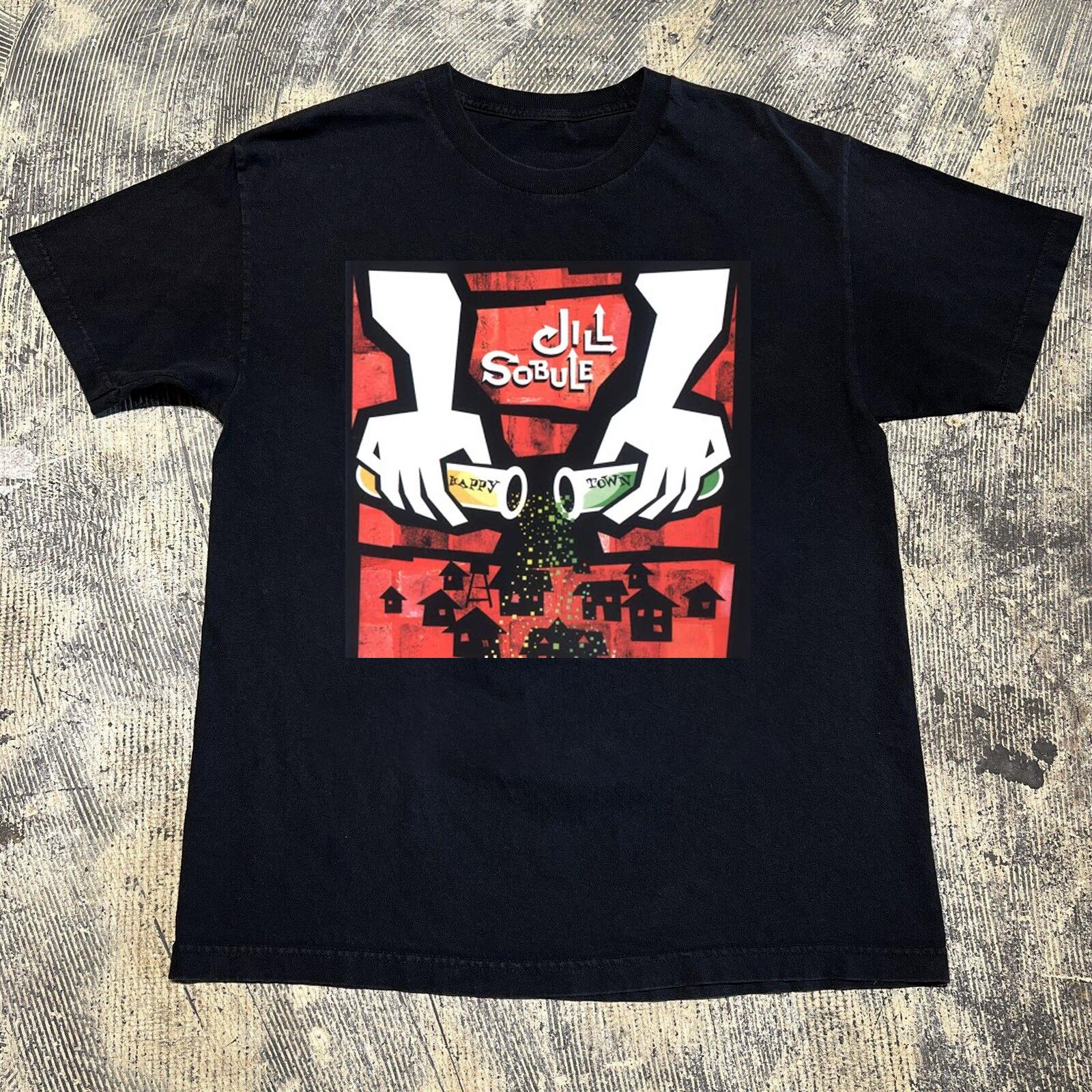 Rare Jill Sobule Happy Town Album Short Sleeve Black All Size T-Shirt XL