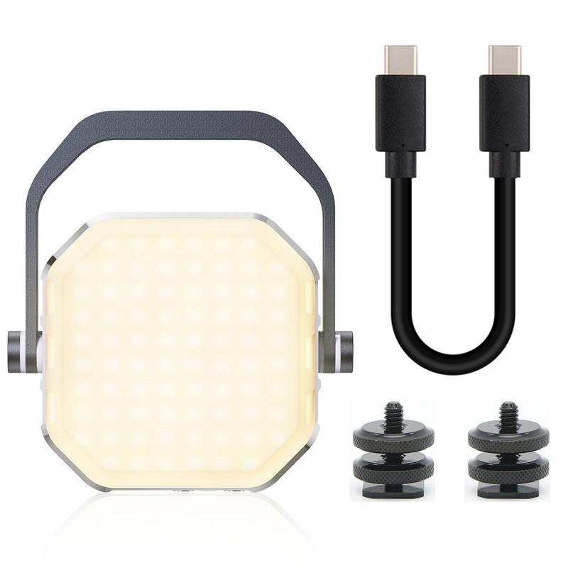 RGB Video Lights LED Camera Light 360 Full Color Portable Photography Lighting 3 Cold Shoe Rechargeable 3000-9000K Panel Lamp
